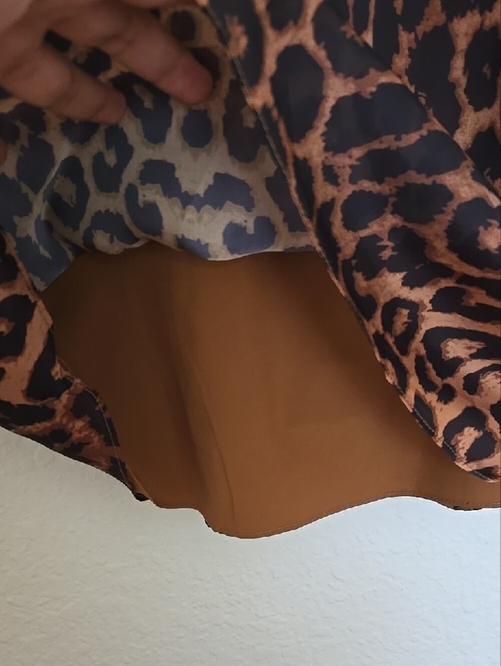 THML Leopard-Print Double Tie-Neck Blouse With Ruffle Sleeves - Picture 10 of 11